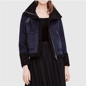 Ann Taylor Shearling Moto Coat